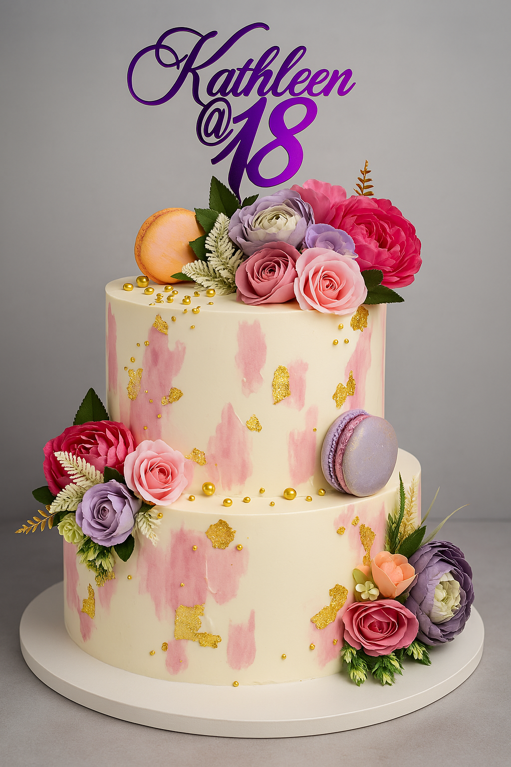 Two Tier Flower Cake