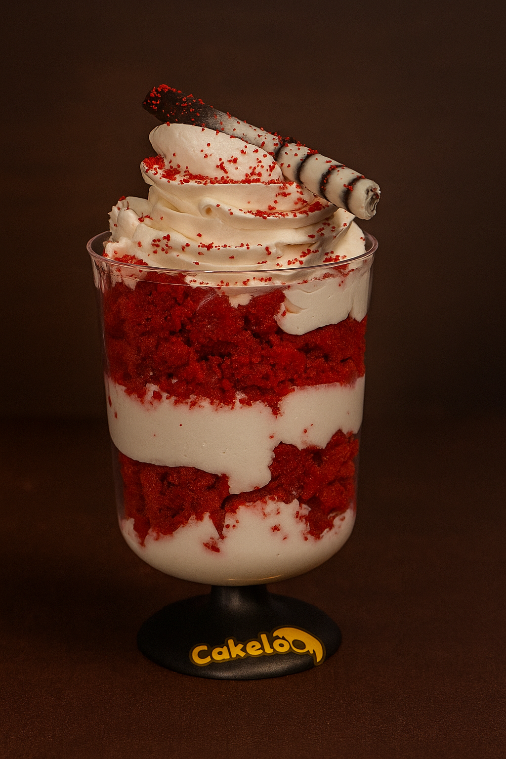 Red Velvet Fancy Pudding Glass
